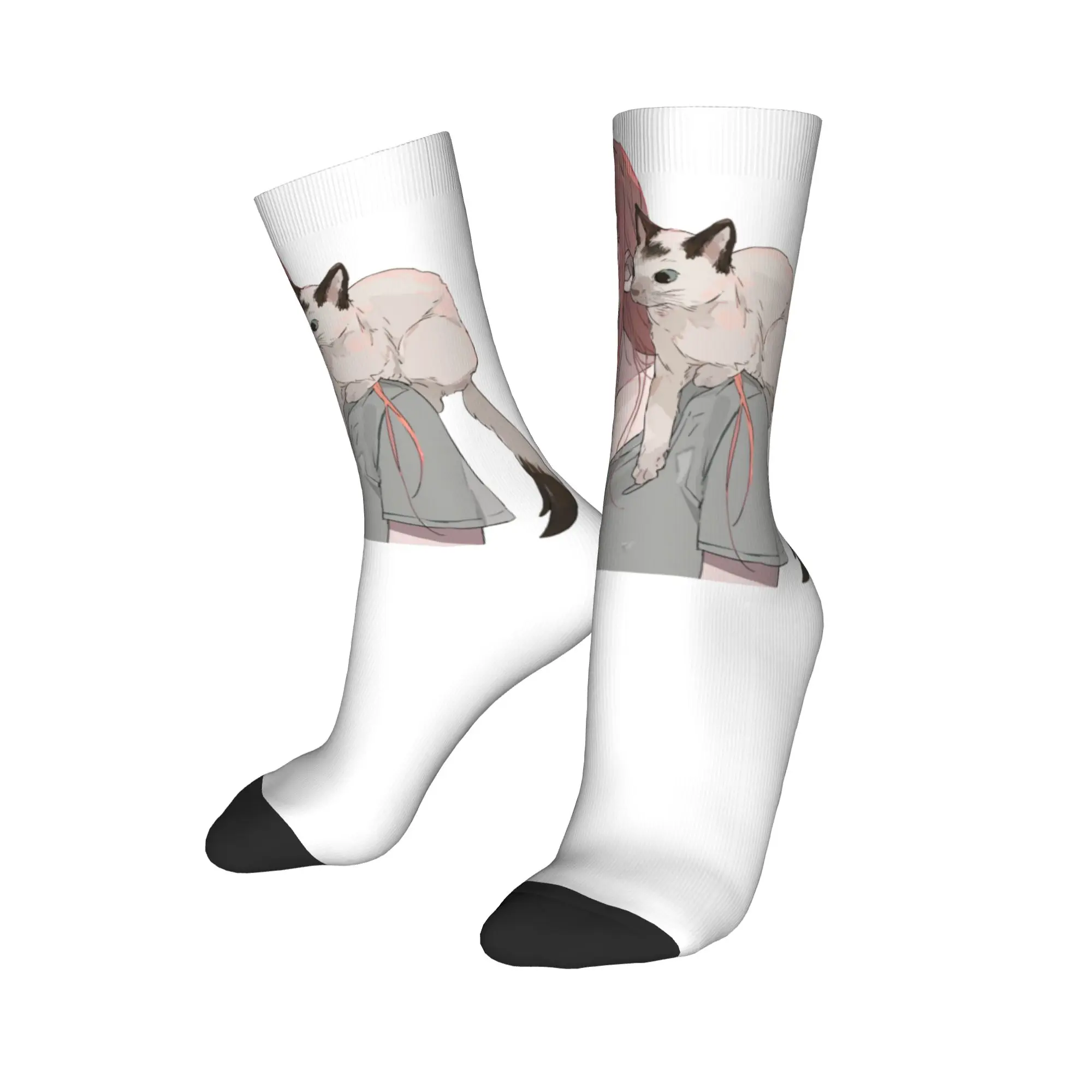 Autumn Winter Cool Men's Women's Chainsaw Man Cute Power Socks Anime Manga Breathable Middle Tube Socks