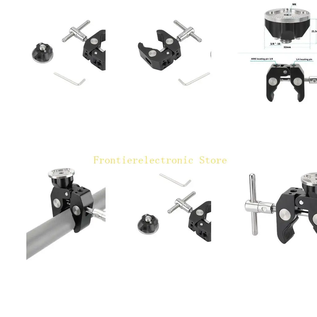 

G8DB Алюминиевый суперзажим для крабинга, плоскогубцы, зажим с точкой крепления 1/4-20 для шарнирных мониторов, видео