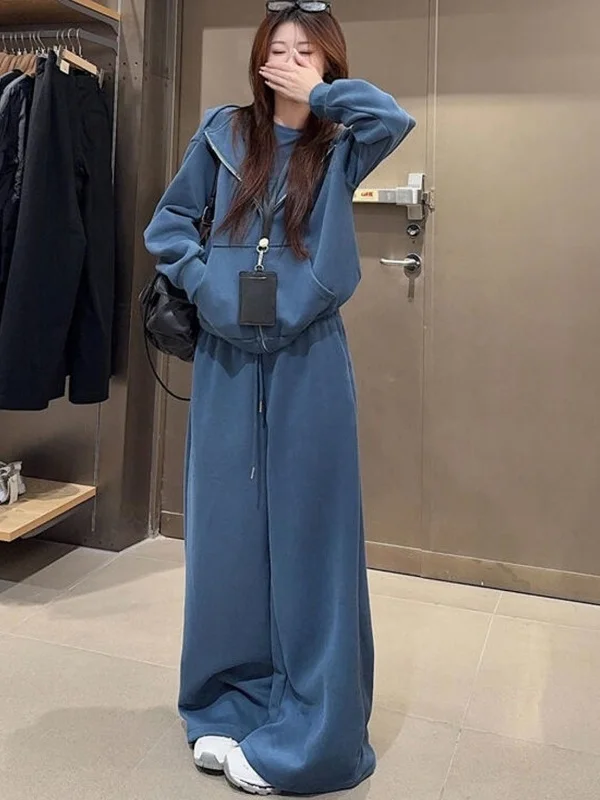 

Large Size 300 Pou Lazy Sle Sports Suit Set Men Women Spring Autumn Winter New Hoodie Wide Leg Pants Two Piece Set