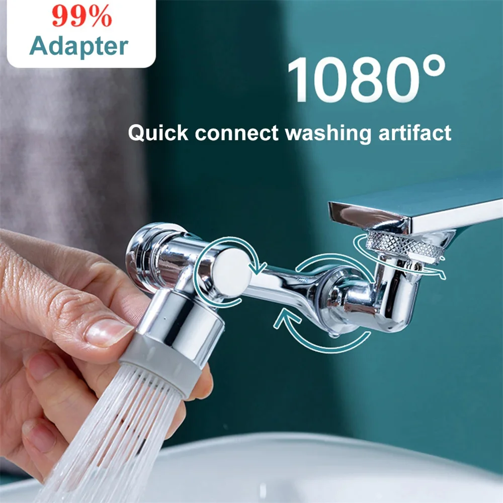 1080° Rotating Anti-Splash Faucet Aerator Extender With 2 Water Modes Saving Water Tap For Kitchen Bathroom Sinks Basin Faucets