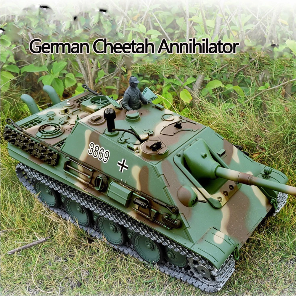 Henglong 3869 niemiecki Model pojazdu przeciwpancernego Jagdpanther metalowy czołg konkurencyjny Model symulacja elektryczna zdalnego sterowania