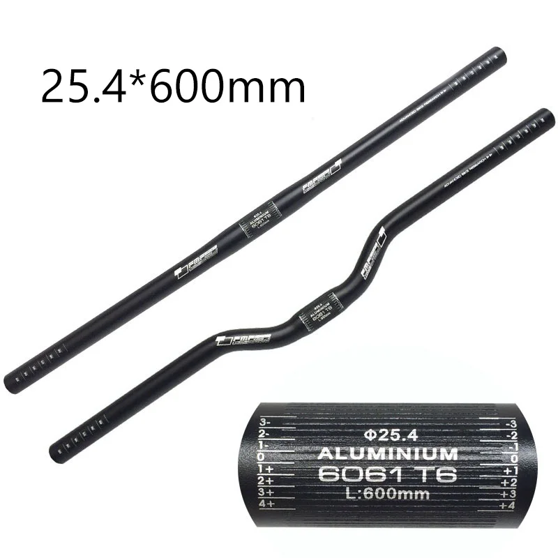 Sleek 600mm Aluminum Alloy 6061 Bike Handlebar 25.4mm Diameter Matte Finish Riser Bar For Folding Mountain Bikes Cycling Gear