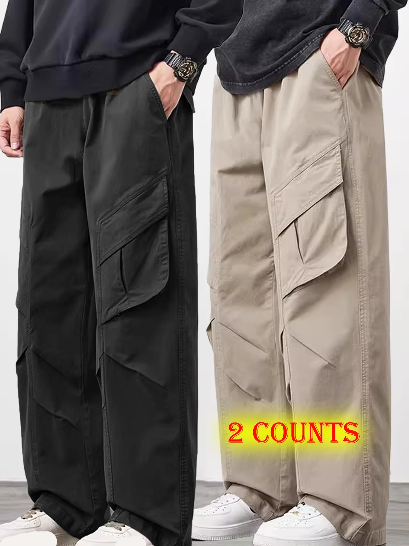

Spring and summer work pants thin men's spring and autumn multi pocket loose straight tube wear-resistant work pants large size