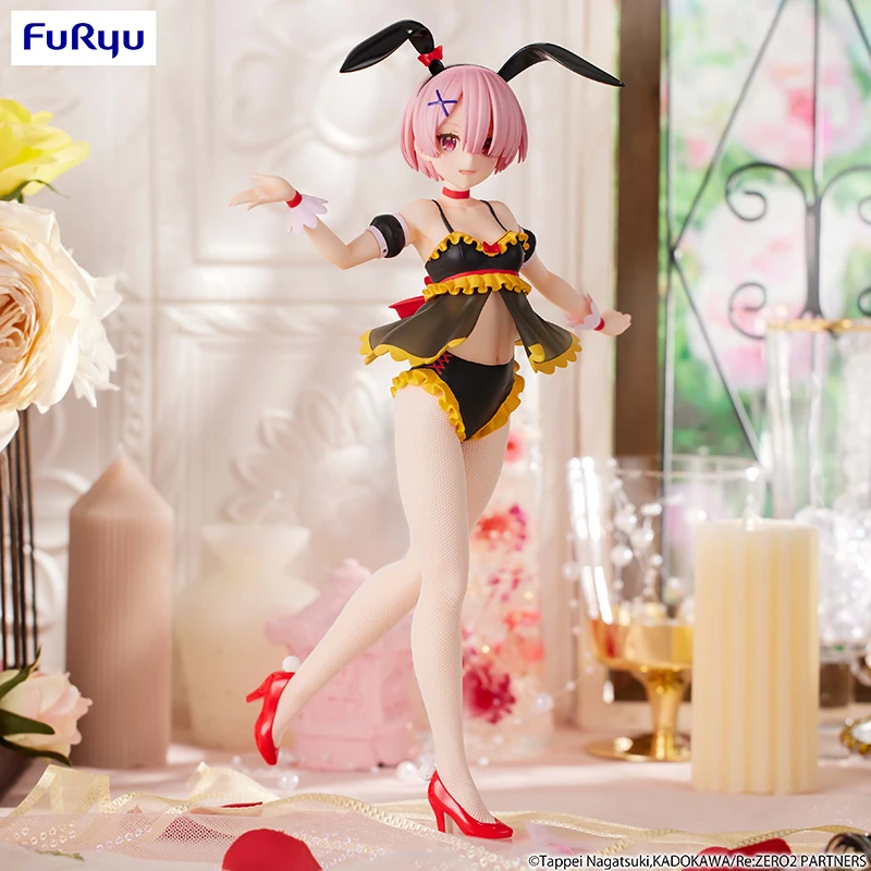 En Stock figura de Anime Original 27cm FuRyu Bunnies Re: la vida en un mundo diferente de zero Ram adornos modelo juguetes regalos