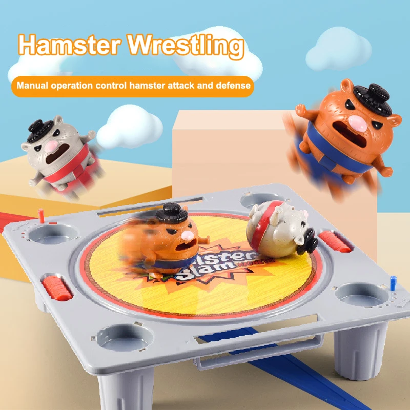 Cute Hamster Battle Wrestling Fighting Arena Toy Parent-child Family Party Interactive Party Board Game Toy Christmas Gift