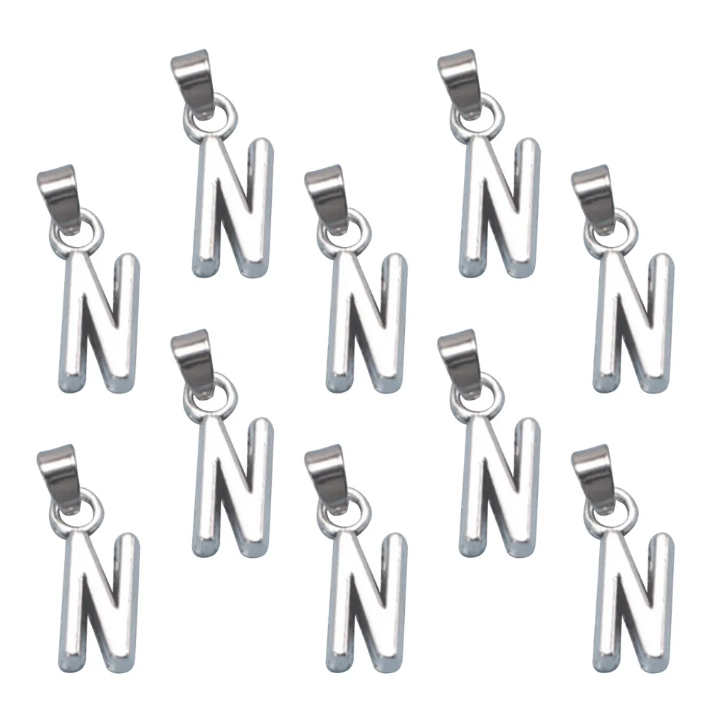 

20 Pcs Letter Necklace Pendant Alloy Charm Simple Stylish Jewelry Making Beaded Necklaces Diy Charms Craft Accessories