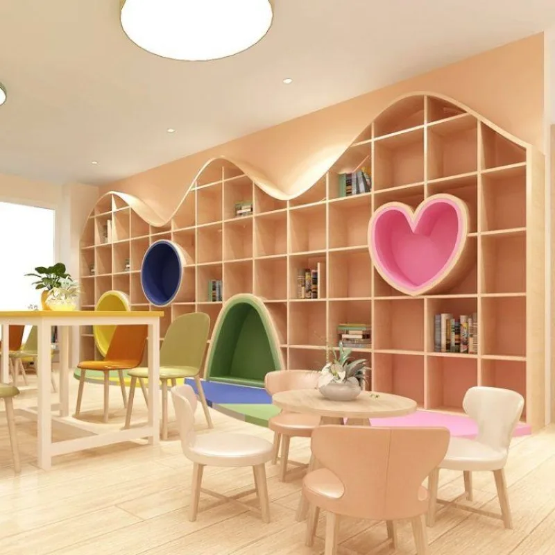 

Arch arc bookcase display whole wall floor solid wood