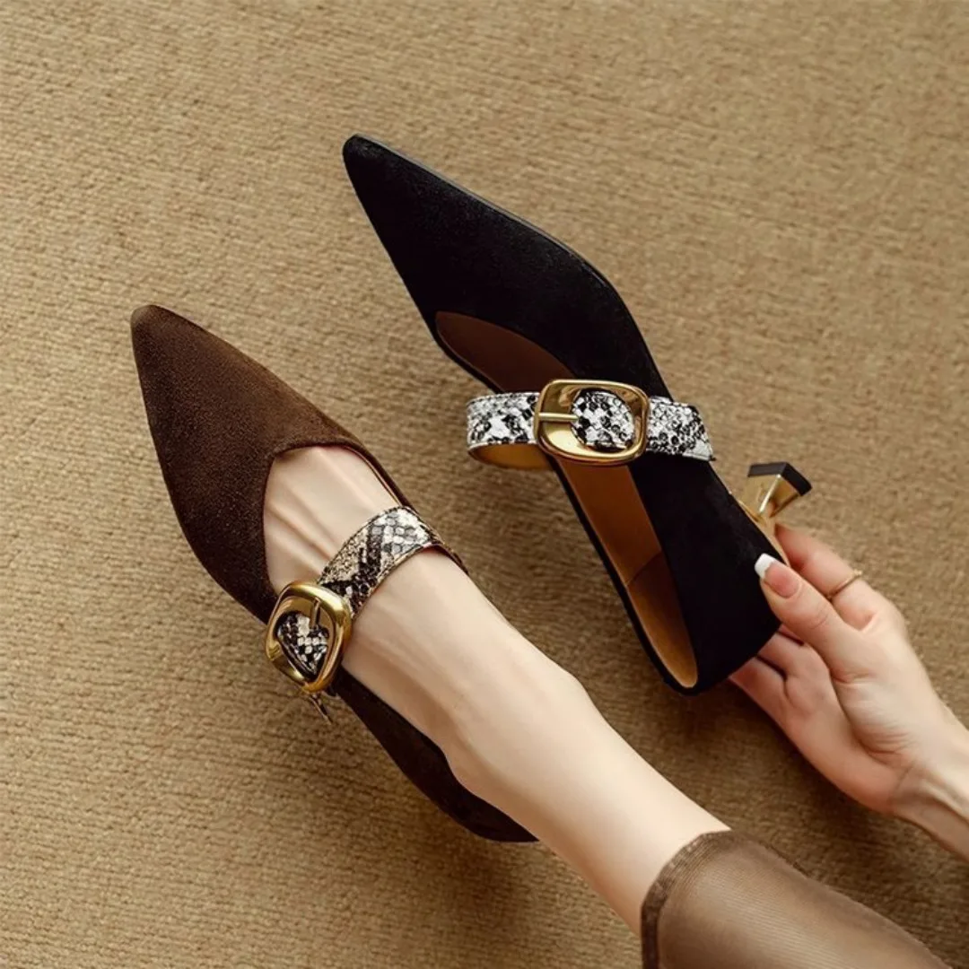 

2026 Spring New Matte Mary Jane Shoes Women Pointed Toe Thin Mid Heel Buckle Strap Elegant Versatile Daily Formal Pumps