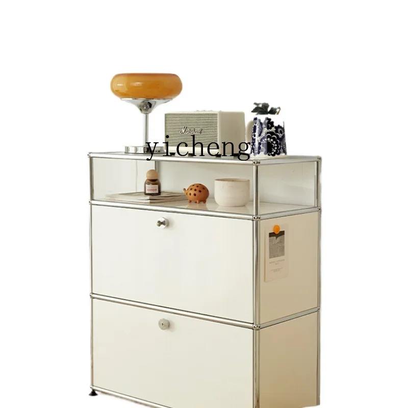 ZC Middle-Aged Cabinet Stainless Steel Chest of Drawers Module Assembled Cabinet Household Floor Side Cabinet