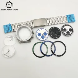 40mm Assembled Parts Case + Dial + Hands + Bezel, VK63 Case, 3-Eye Chronograph, Men's Watch