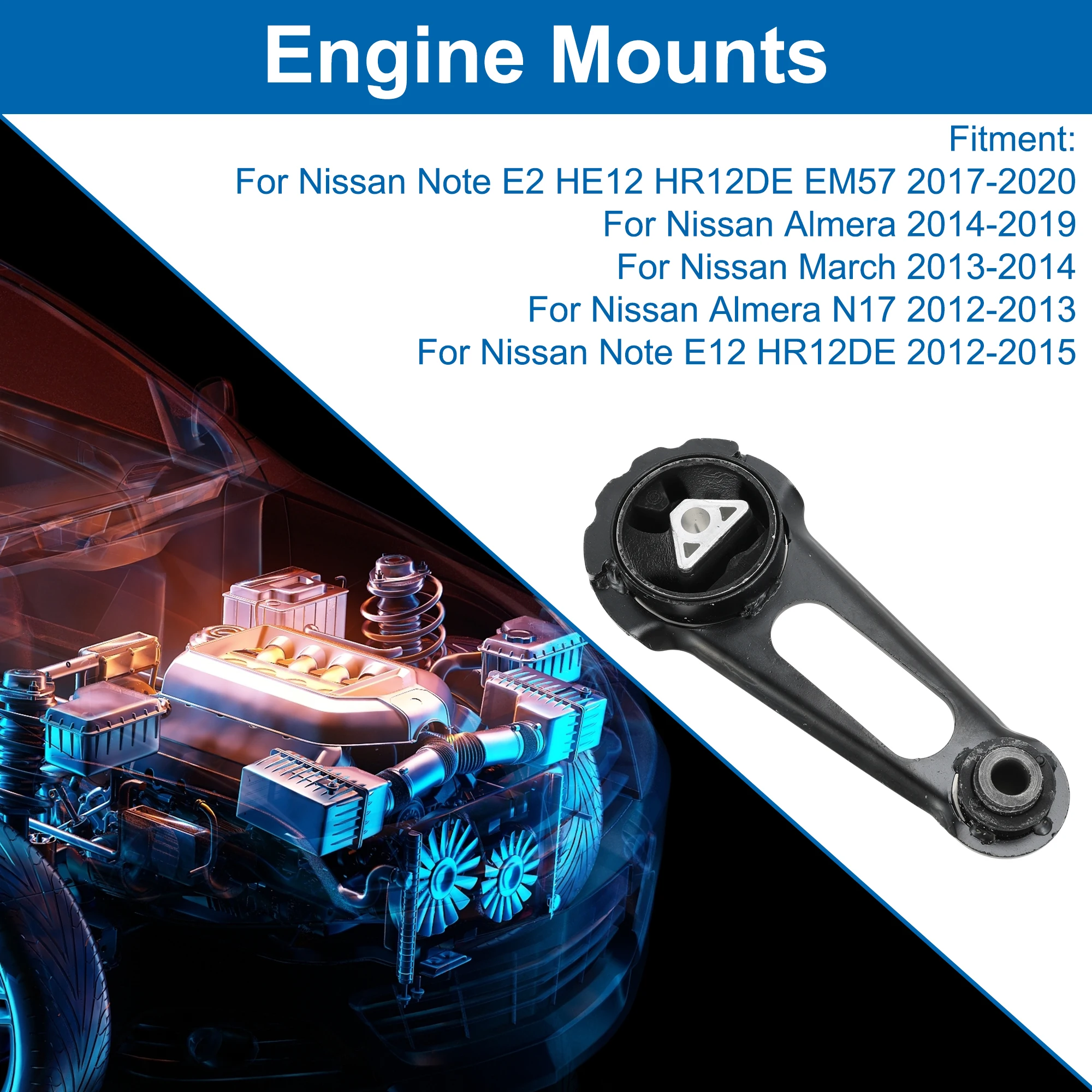 UXCELL 1 Pcs No.113601HC0C Engine Motor Mount for Nissan Note E2 HE12 HR12DE EM57 17-20