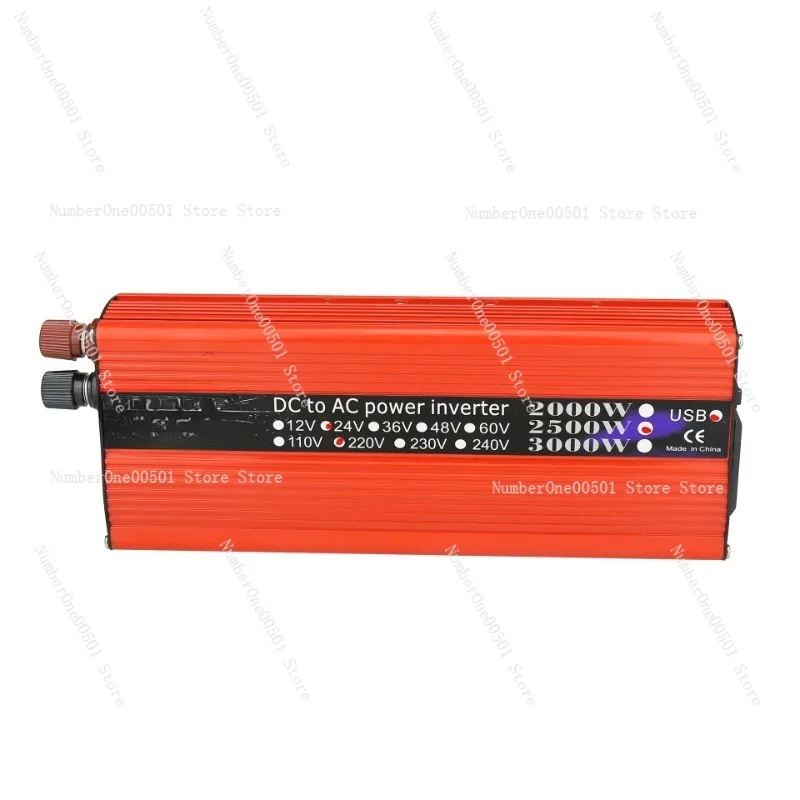 3000W Car Inverter, Dual USB Red, Correction Wave, Solar PV Power Converter