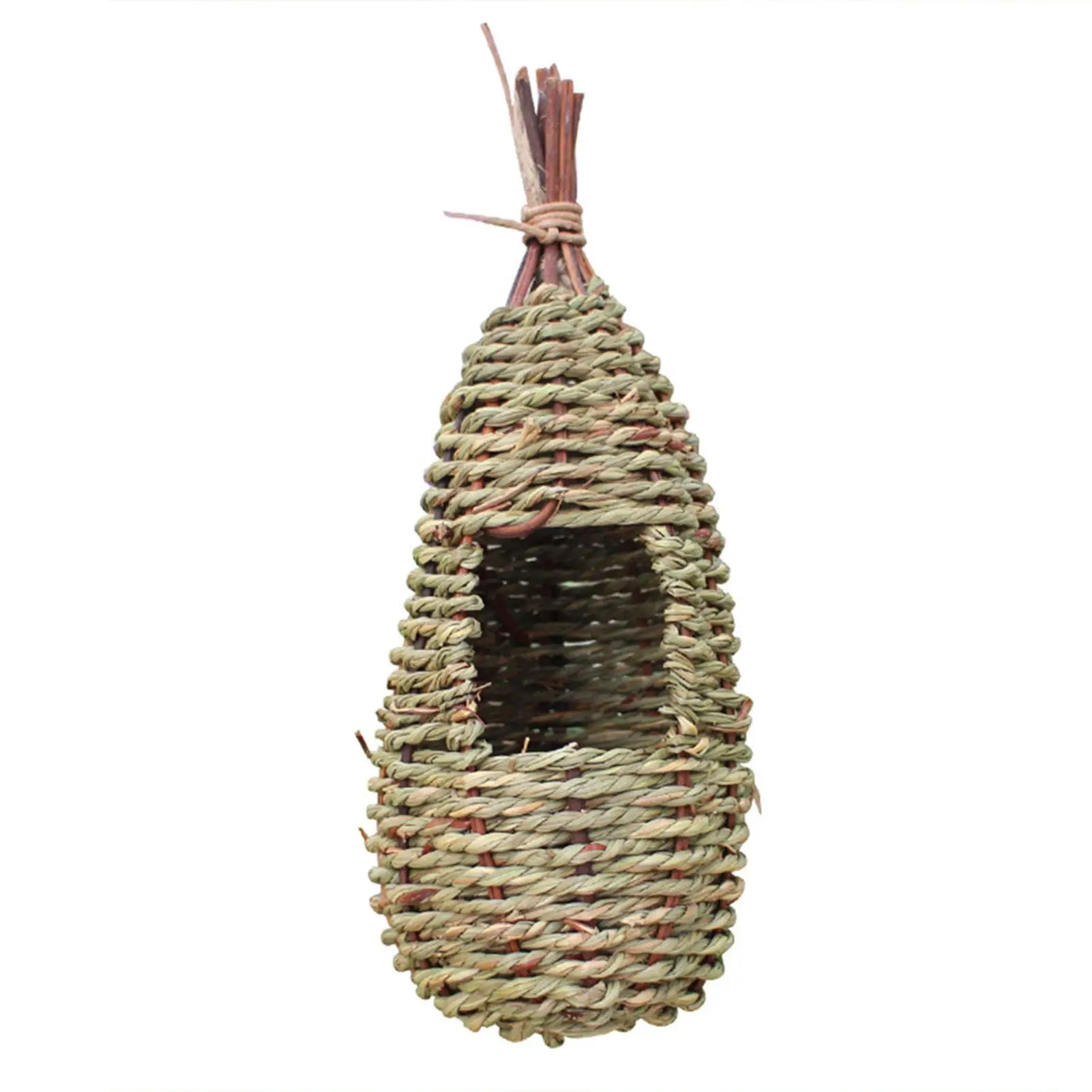 Straw Weaving Gardening Bird Nest Large Hummingbird Hut with Warmth Function for Outside Hanging Decor CLH@8