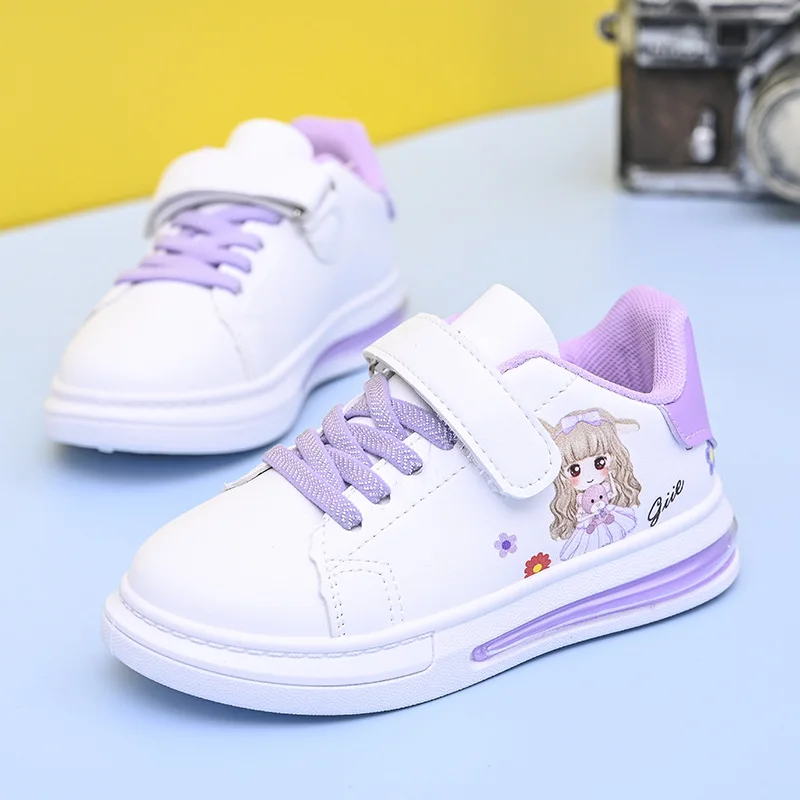 Kid Sneakers Girl Shoes 2023 Autumn New Leather Low Top Casual Shoes Waterproof Sports Shoes Fashion Skate Shoe Comfort Kid Shoe