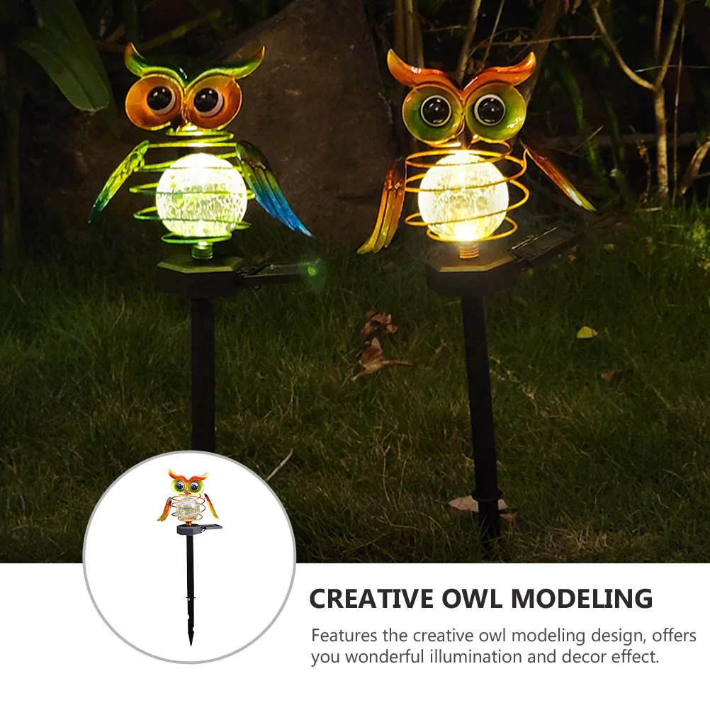 

Owl Lawn Light Solar Powered Iron Glass Material Easy Installation Outdoor Decor Garden Scene Layout Solar Lighting