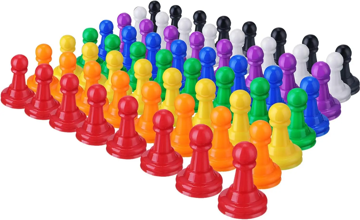 

64 Pcs Multicolor Plastic Chess Pieces, 1 Inch Board Game Markers for Tabletop Accessories