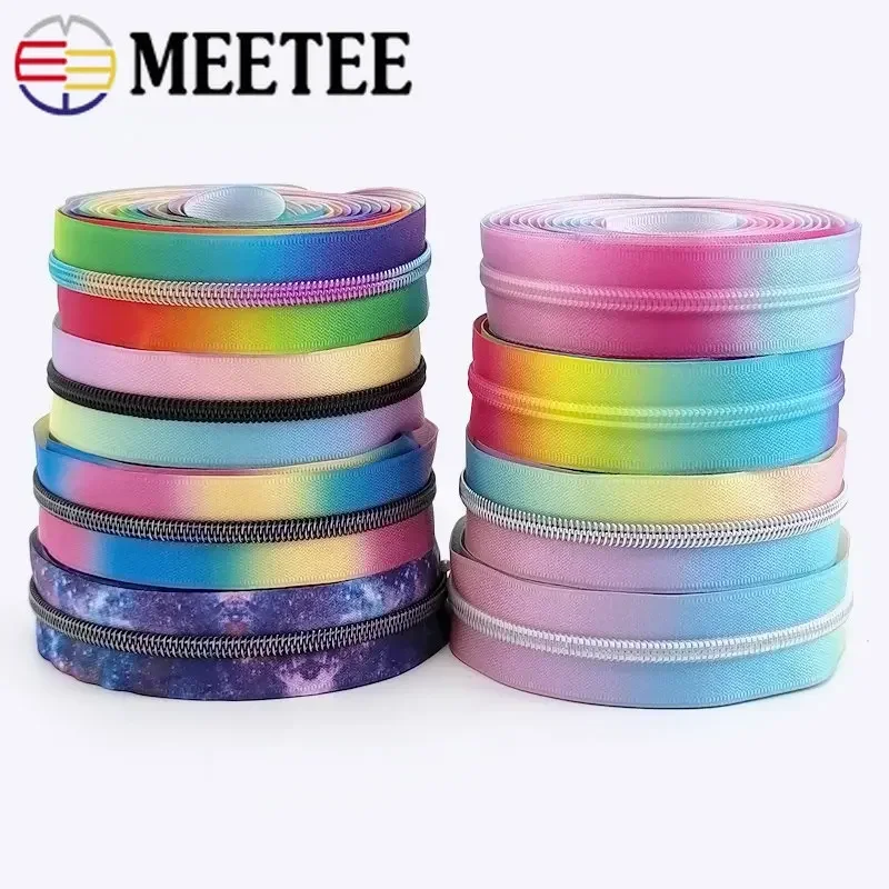 2/5/10Meters 5# Colorful Nylon Zipper Tapes for Jacket Purse Plastic Coil Zippers Luggage Bag Zip DIY Garment Sewing Accessories