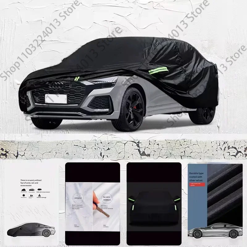 

For Audi RS Q8 Fit Outdoor Protection Full Car Covers 210T Snow Cover Sunshade Waterproof Dustproof Exterior Car cover Black