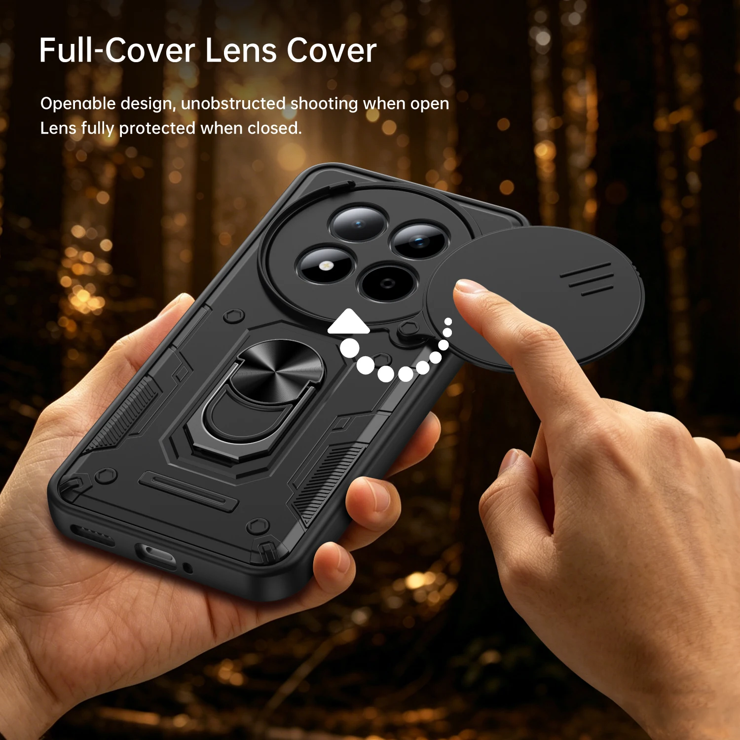 For Xiaomi Redmi Note 15 Pro+ 5G Case Armor Slide Lens Protect Phone Cover for Redmi Note15Pro 5G Car Magnetic Holder Ring Funda view 4