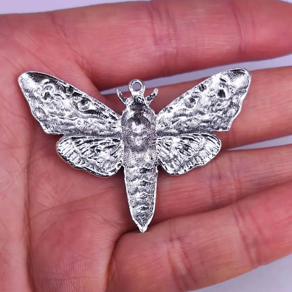 5 pcs 50mm*36mm ancient silver color new accessories Animal moth skull head moth pendant for DIY women man Accessories