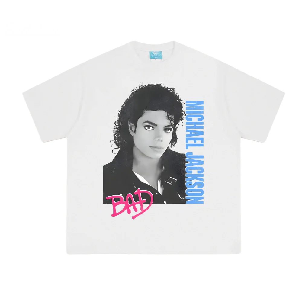 

Michael Jackson Bad White Tee 2025Same as official website T Shirt Comfortable 100%Cotton Ropa Hombre Clothing High Quality Tops