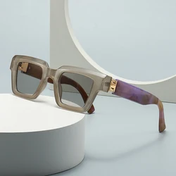 SO & EI-gafas de sol cuadradas de lujo para mujer y hombre, lentes de diseñador de marca Vintage, Color caramelo, gradiente transparente, Punk