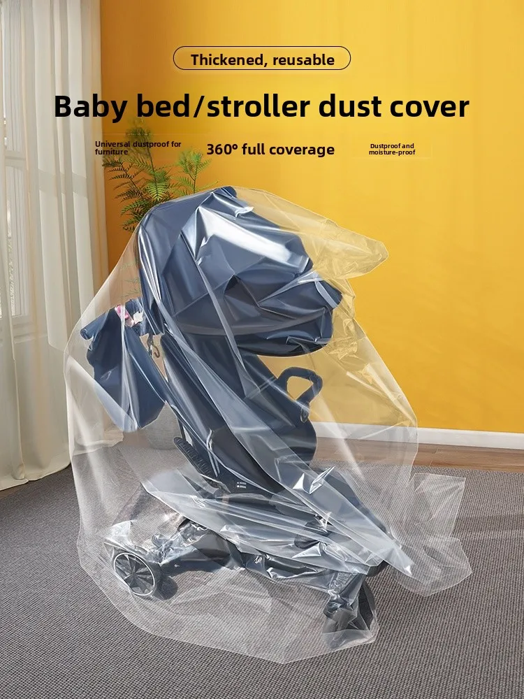 

Thiened Waterproof Baby Stroller Dust Cover Transparent Storage Bag Child Toy Dust Cover Baby Carriage Protection Cover