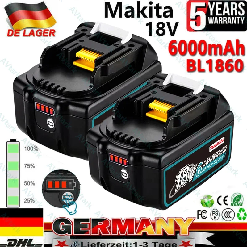 

Battery 18v for makita BL1860 BL1850B BL1850 BL1840 BL1830 screwdriver battery & charger 18v Replacement Power Tool Batteries.