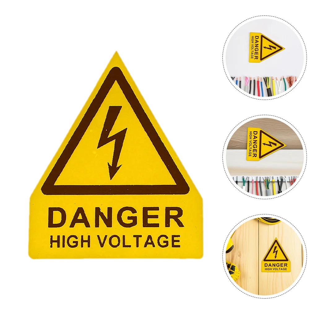 

3Pcs Safety Warning Signs High Voltage Resistant PVC Stickers for Panels - Easy Install Electrical Safety Decal
