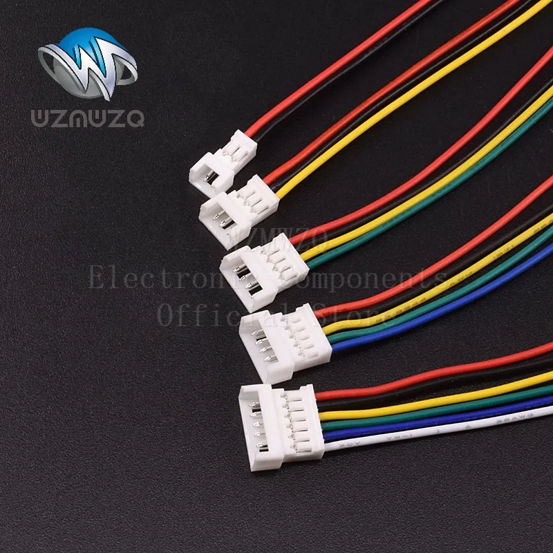 10PCS Jst Wire Cable Connector JST 1.25mm Micro Male Female Connector Jack Plug Connectors 15CM 2P 3P 4P 5P 6Pin 15CM 150MM