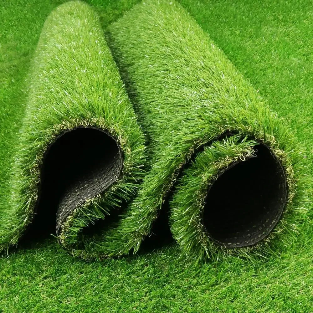 8ft x 8ft Synthetic Turf with Drainage, 1.38 Pile Height, Realistic Grass Rug for Outdoor/Indoor Use, Suitable for Pets, Patios,