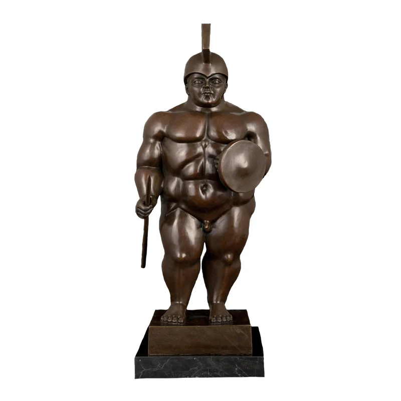 LX-497 Abstract Bronze Famous Statue Botero reproduction sculpture bronze fat warrior soldier Figurines for collectible