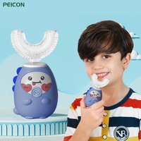 Children U-shaped Electric Toothbrush 360 Degrees Automatic Clean Teeth USB Rechargeable Kids Cartoon Silicone Sonic Toothbrush