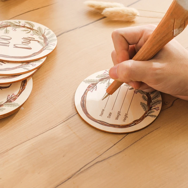 Boîte d'accessoires de photographie en bois pour bébé, accessoire de prise de vue de fleurs et de vignes, carte ATA Lestone en bois, accessoires pour bébé