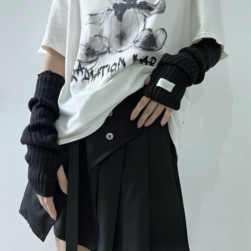 

Теплые вязаные нарукавники для стильных девушек: модные декоративные термоперчатки без пальцев для женщин XN246