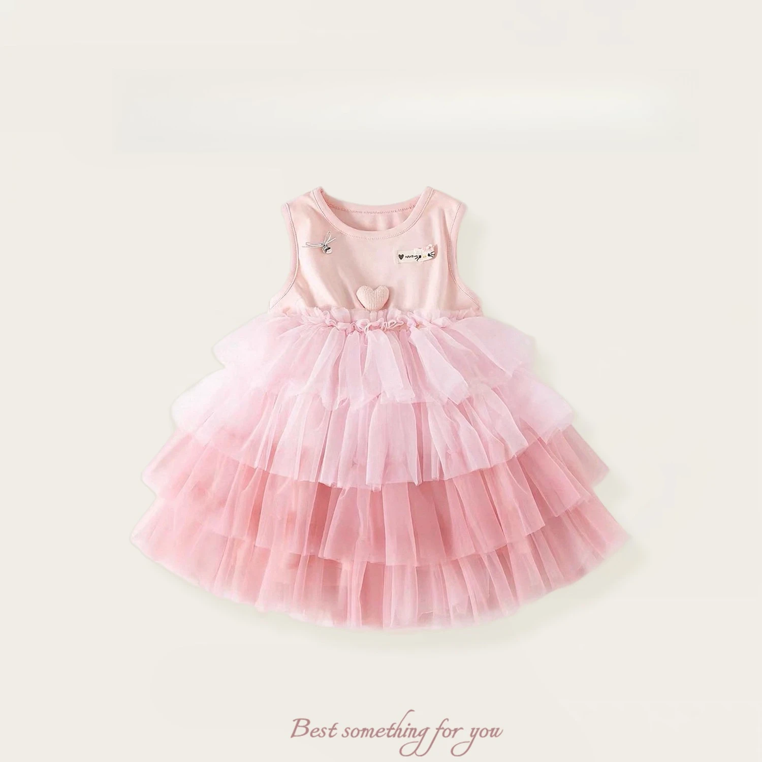 

New Arrival Little Girl Elegant Sleeveless Tulle Gown, Kids Lovely Mesh Princess Dress, Summer Daily Costume for 80-140cm