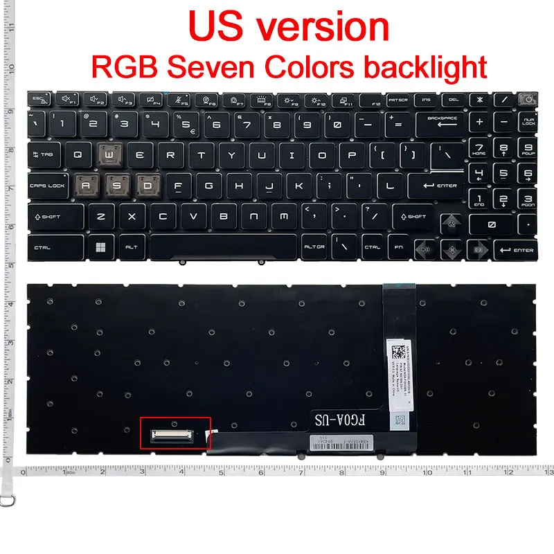 Nowość dla MSI Cyborg 15 A12V/A13V/A13U/A13VF Cyborg 15 AI A1V Crosshair 15 R6E B12UE ZKatana 15 PULSE 15 B13V podświetlana klawiatura — zdjęcie produktu 6