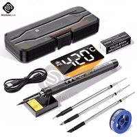 Electric Soldering Iron Kit Adjustable Temperature 300-450℃ Smart Welding Solder Station Portable Repair Tool USB Rechargeable