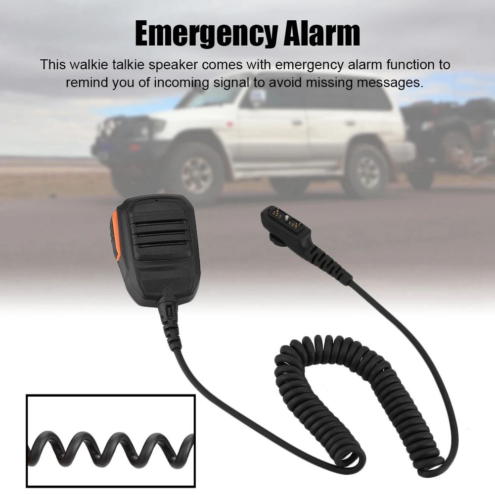 CB Microphone Talkie Speaker Emergency Alarm CB Radio Speaker 5000 Times PPT Clear Sound Walkie Talkie Speaker for Hytera