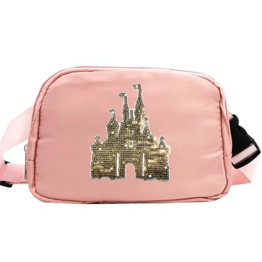 

Сумка-пояс Magic Kingdom с пайетками для женщин, водонепроницаемая поясная сумка для девочек-подростков, сумки через плечо для путешествий и пробежек