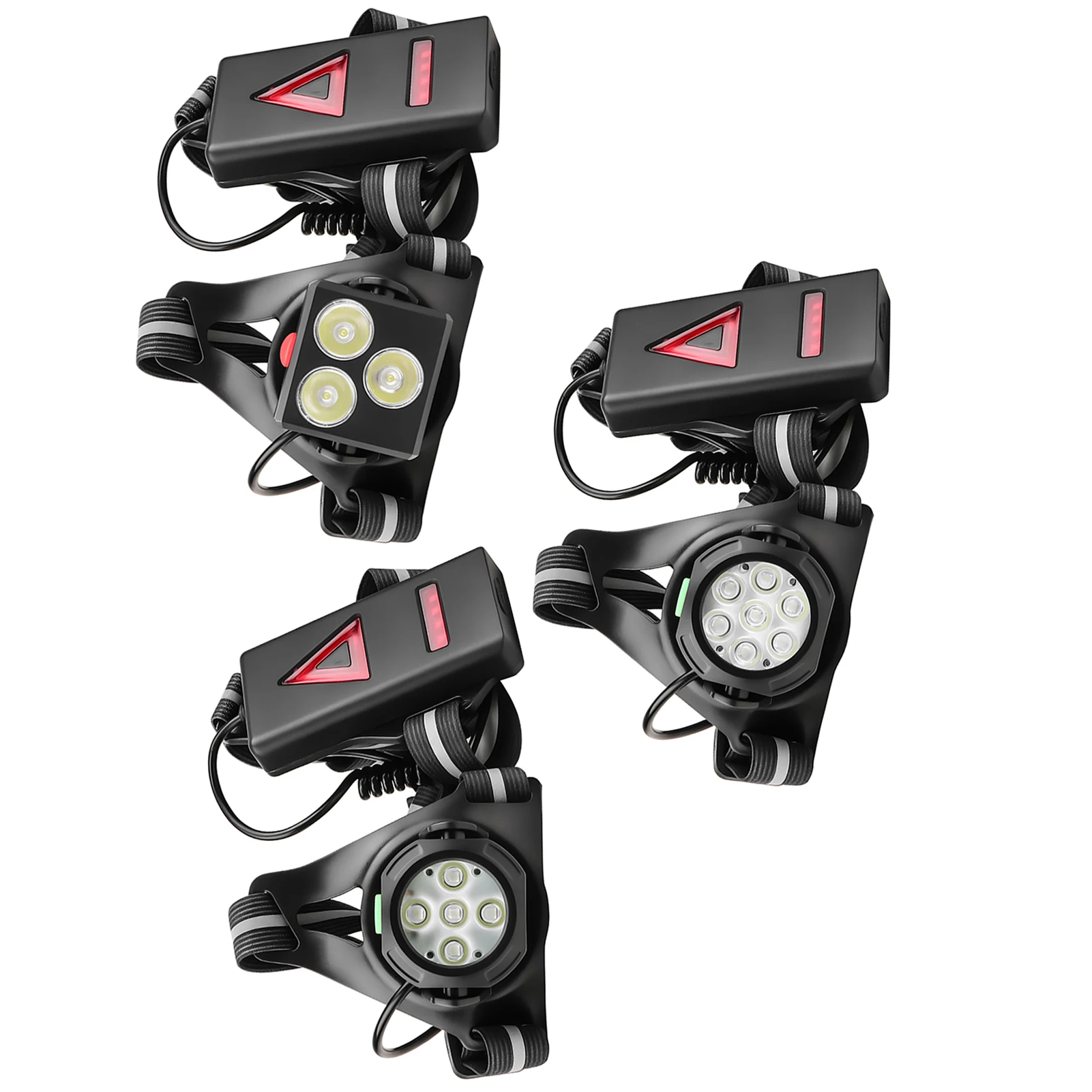 

LED Chest Front Multi-Lamp Red Warning USB Rechargeable Night Running Light Triangle Reflective Strap Back Light Backpack Light