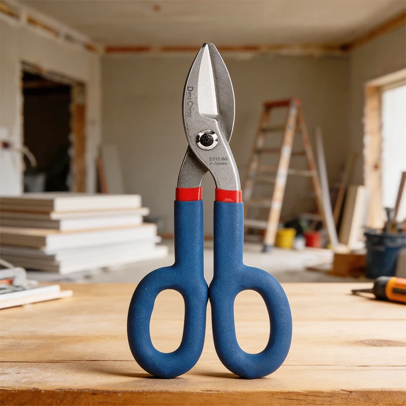 

8/10/12 Inch American Type Sheet Metal Shears Alloy Steel Forged Heat Treated Blade Double Dipped Plastic Handle DIY Tool