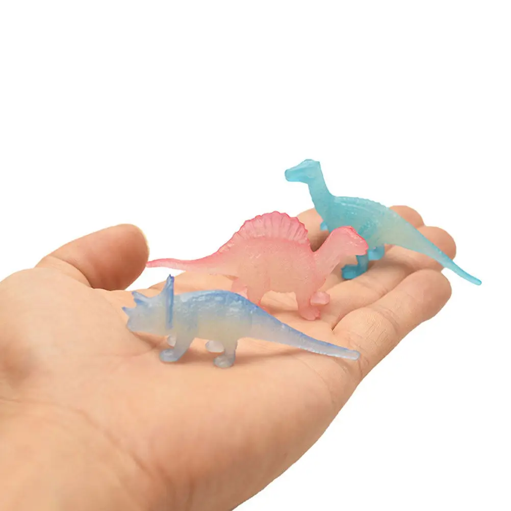 

12Pcs Dinosaur Glow in Dark Funny Plastic Dinosaurs Playthings for Kids Party Daily Use Luminous Set