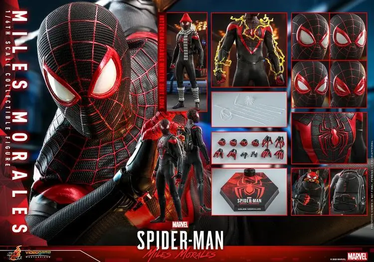 

In Stock HOT TOYS Original HT VGM46 1/6 Marvel Spider-Man Miles Morales Red Suit Game Collection Model Action Figure Gift Toy