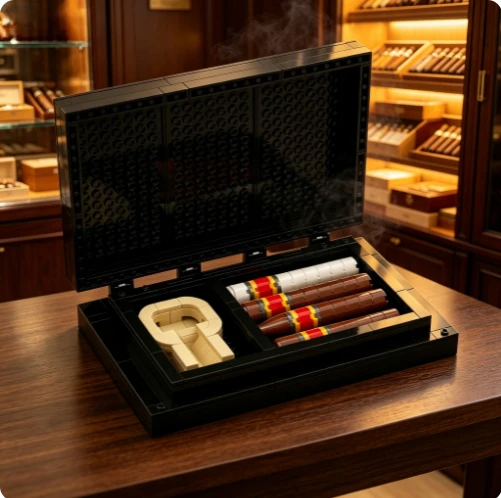 MOC Brand Cigar Box And Cigarette Model Kit  Collectible Display Ornament Festival Party Gifts