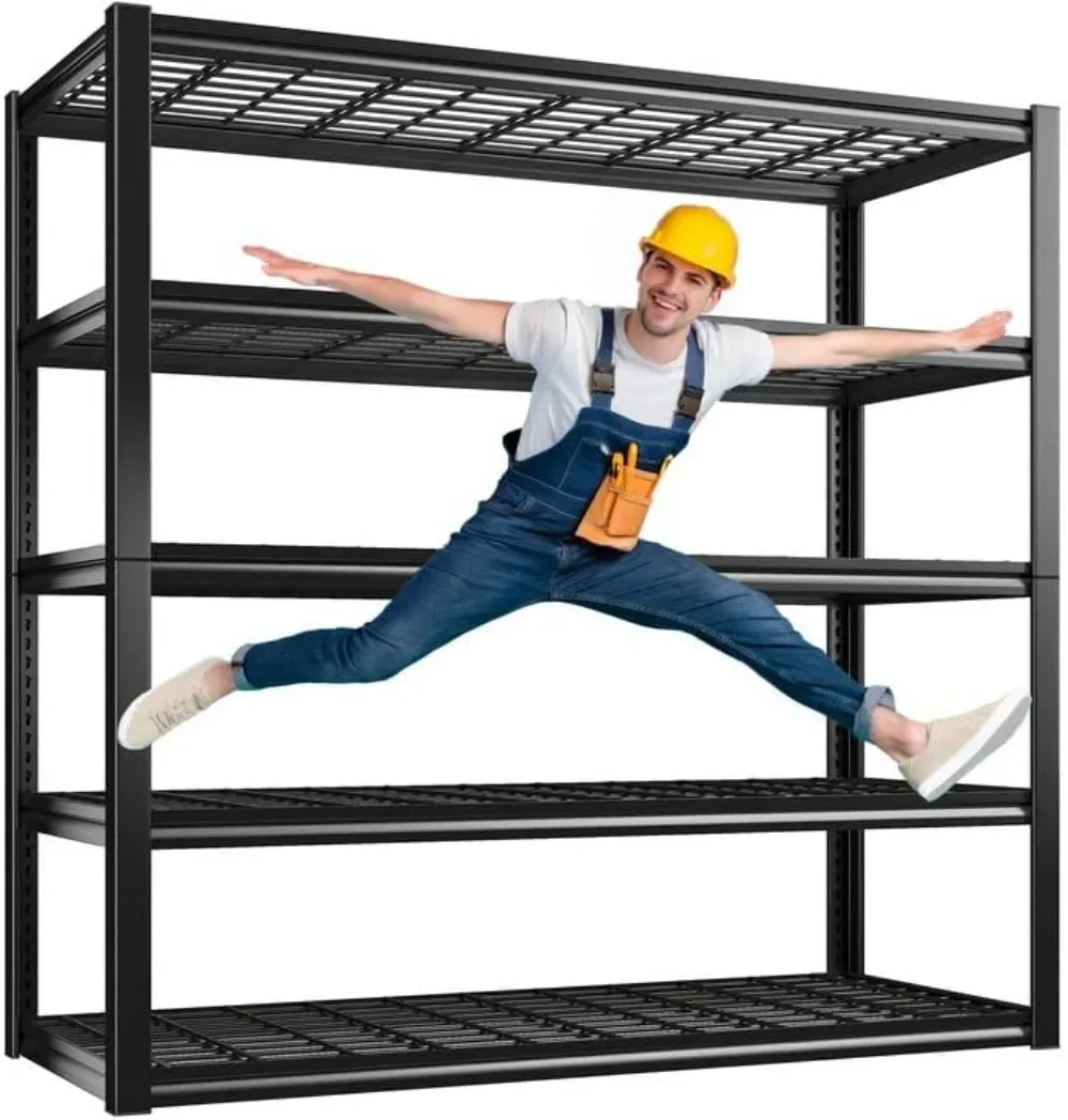 

3010LBS Storage Shelves 48.2'' W Garage Shelving Heavy Duty Shelving 5 Tier Adjustable Metal Shelves48.2'' W X 24.5'' D X 72'' H
