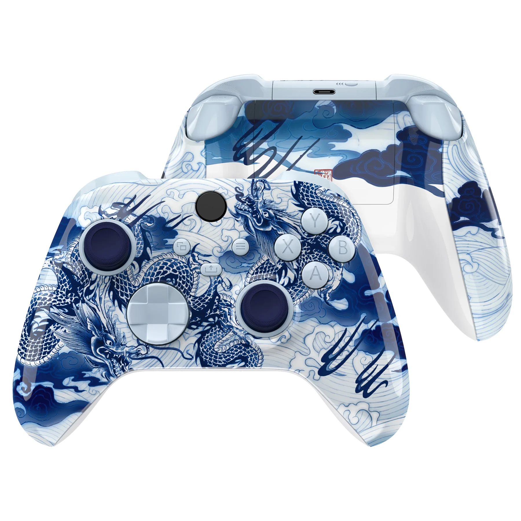 Extremate Set lengkap Kelinci Paskah Tombol cangkang perumahan untuk Pengontrol nirkabel Xbox Core, penutup pelat depan belakang samping