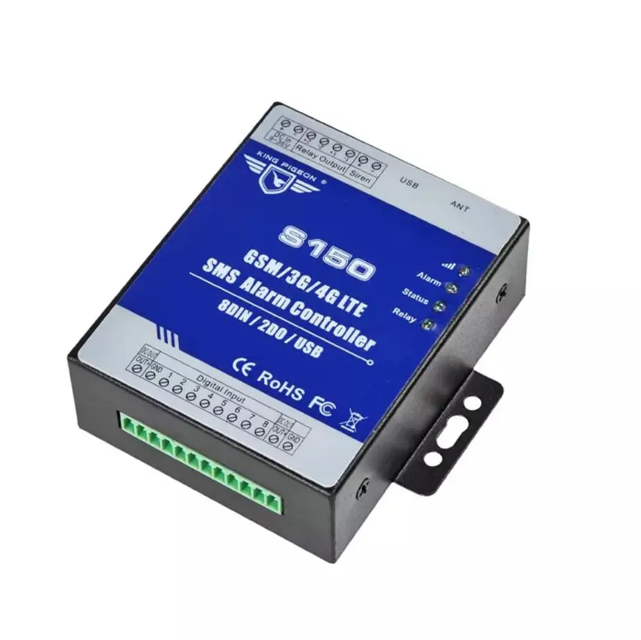 2G 3G 4G industrial automation security GSM alarm controller Module with 8DIN 2DO SMS remote control switch