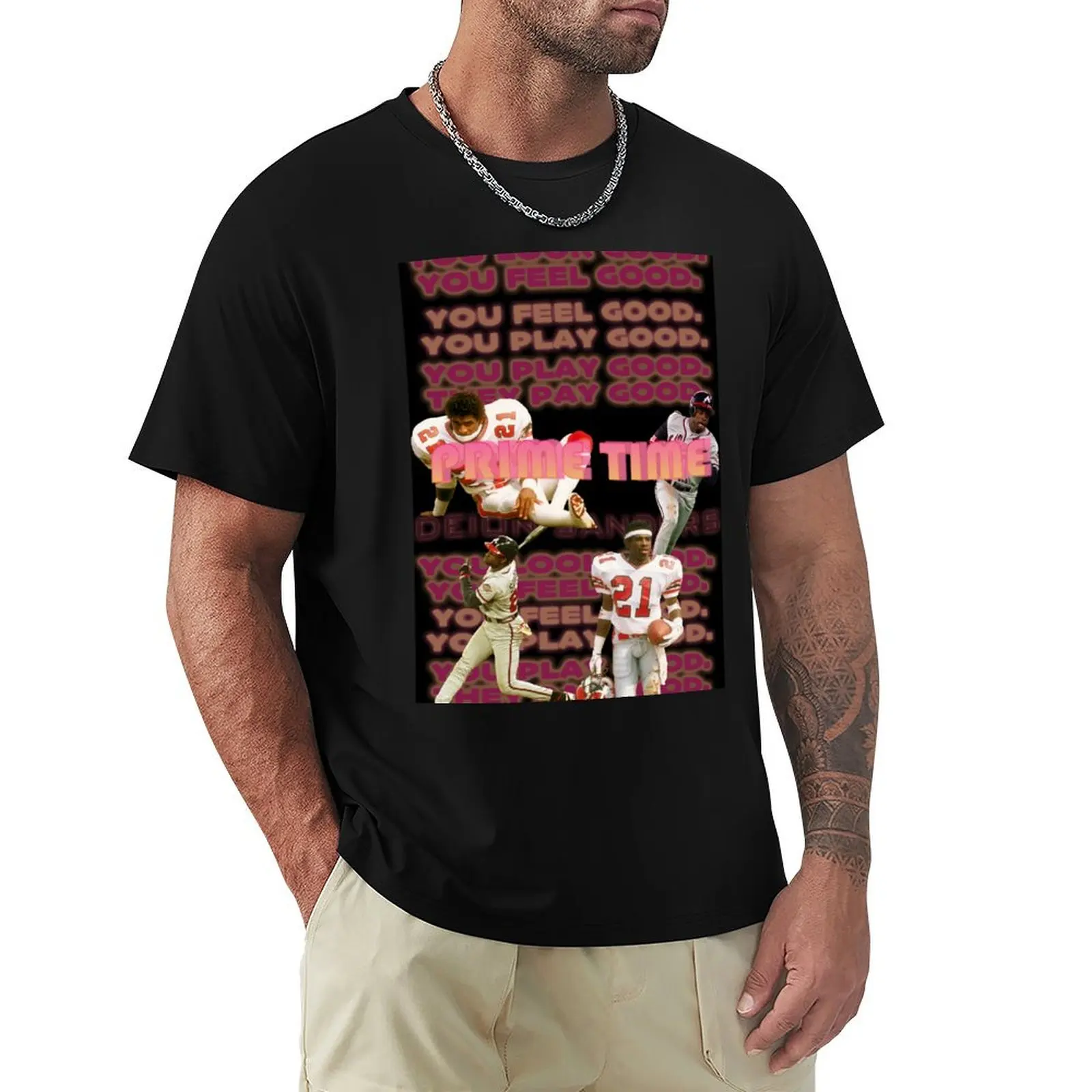 

prime time deion sanders T-Shirt plus size tops korean fashion topping luxury clothes men
