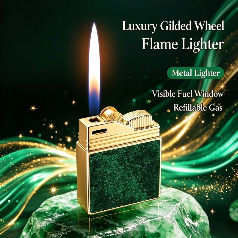 JOBON Luxury Men Retro Grinding Wheel Inflatable Lighter Transom Visual Send Boyfriend Husband Valentine's Day Gift